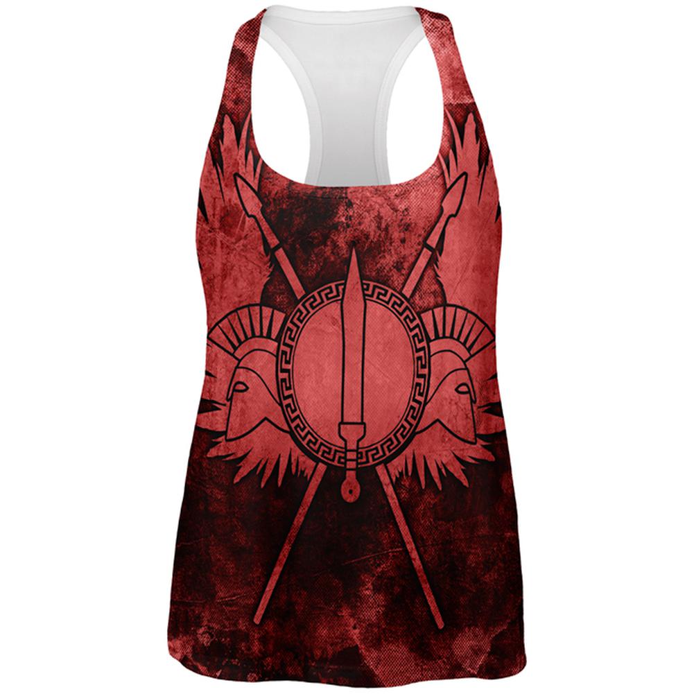 Spartan Greek Warrior Gladiator All Over Womens Work Out Tank Top Women's Tank Tops Old Glory 2XL Multi