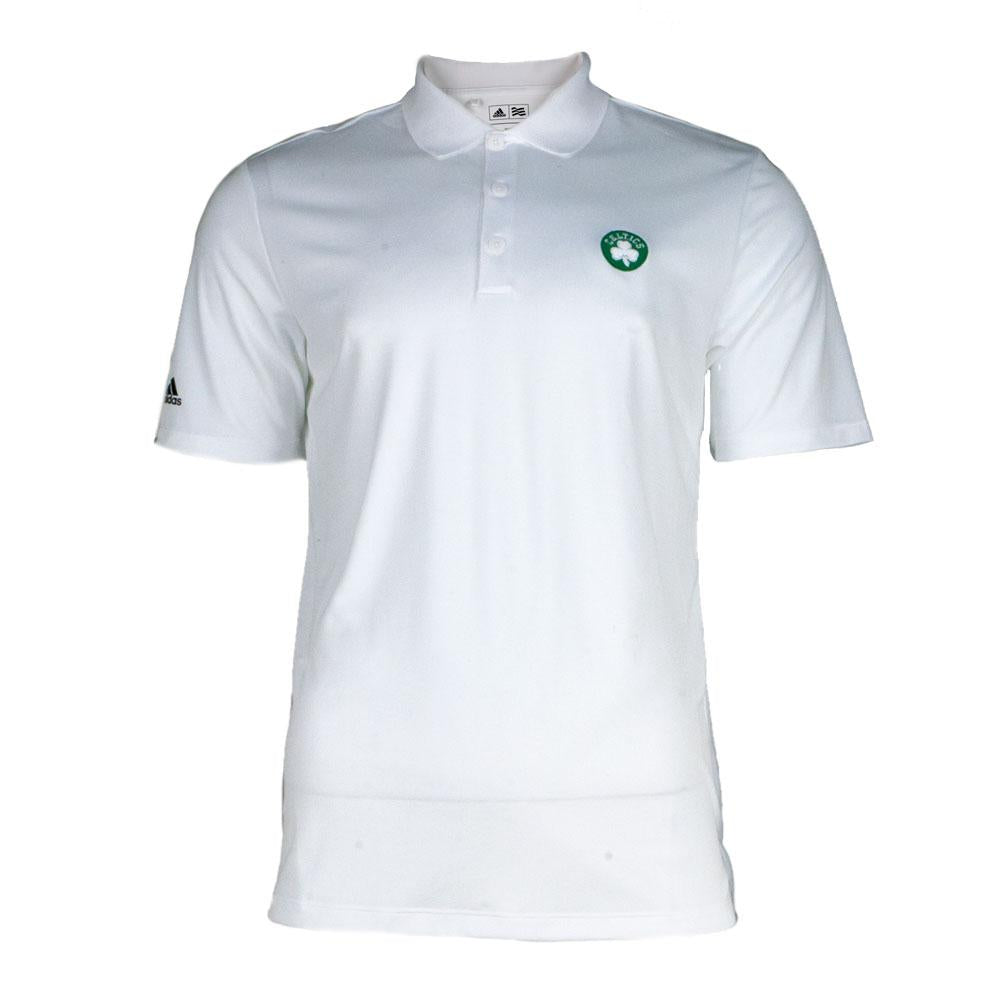 Boston Celtics - Performance Adidas Mens Polo Shirt Men's Polo Shirts Boston Celtics SM White