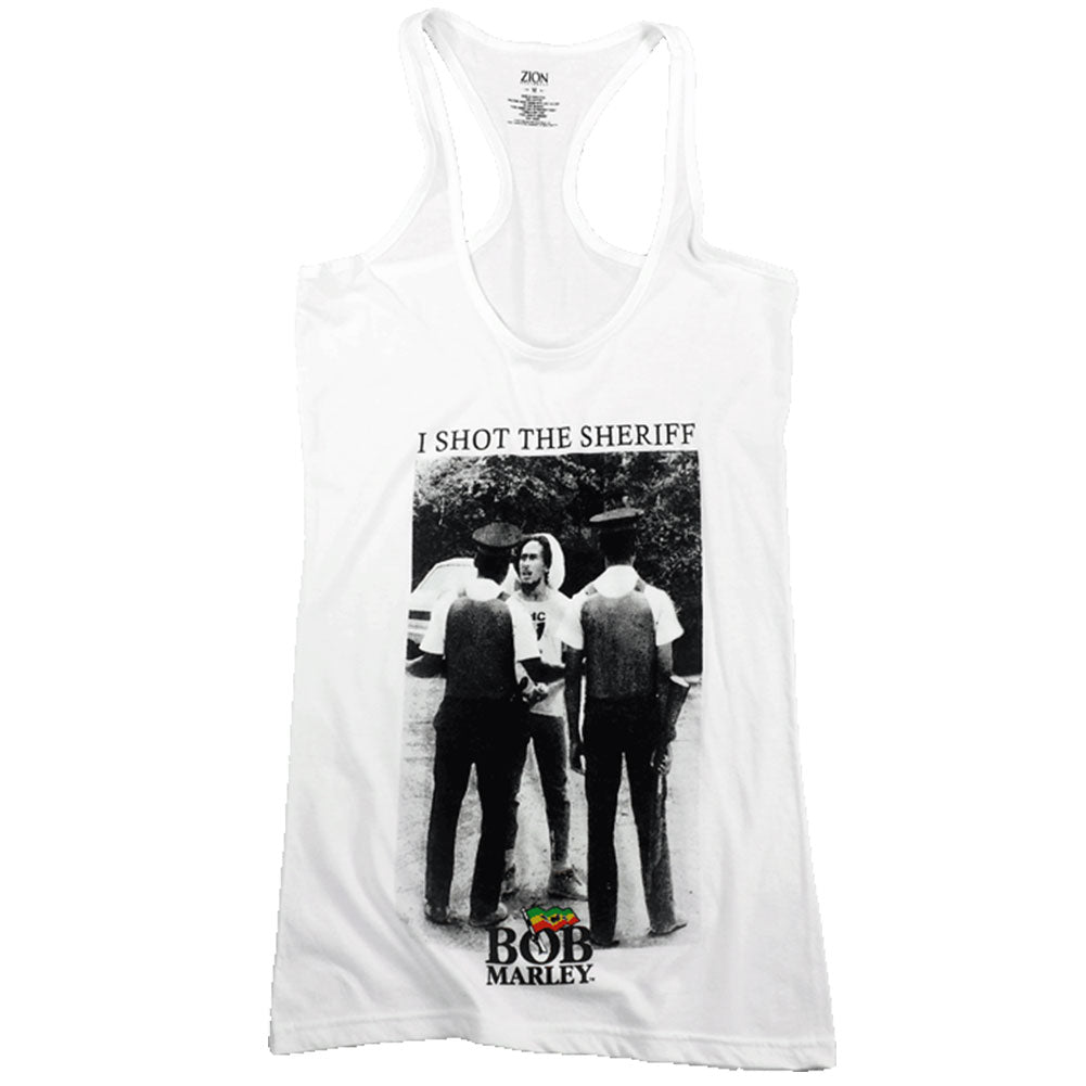Bob Marley - I Shot the Sheriff Juniors Tank Top Juniors Tank Tops Bob Marley