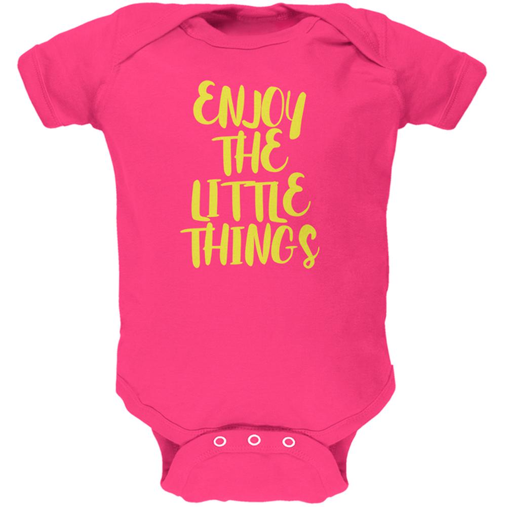 Enjoy The Little Things Soft Baby One Piece Baby One Piece Old Glory 12MO Hot Pink