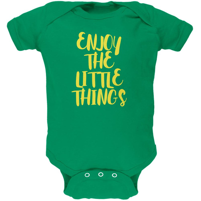 Enjoy The Little Things Soft Baby One Piece Baby One Piece Old Glory 12MO Kelly Green