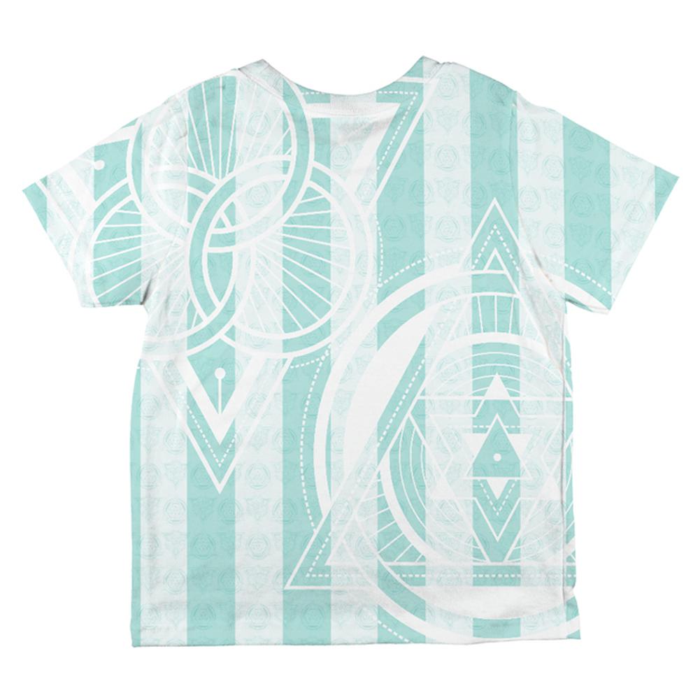 Summer Sacred Geometry Teal Stripes All Over Toddler T Shirt Toddler T-Shirts Old Glory