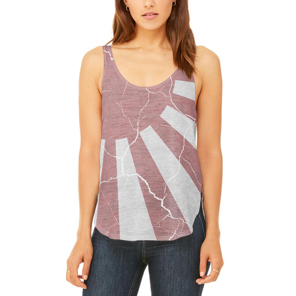 Distressed Japanese Flag Rising Sun Vintage Juniors Flowy Side Slit Tank Top Juniors Tank Tops Old Glory 2XL Multi