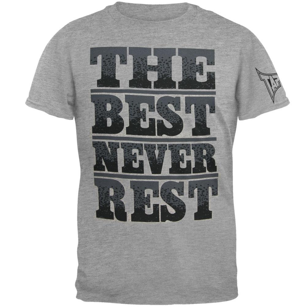 Tapout - The Best Never Rest Mens T Shirt Men's T-Shirts TapouT LG Grey