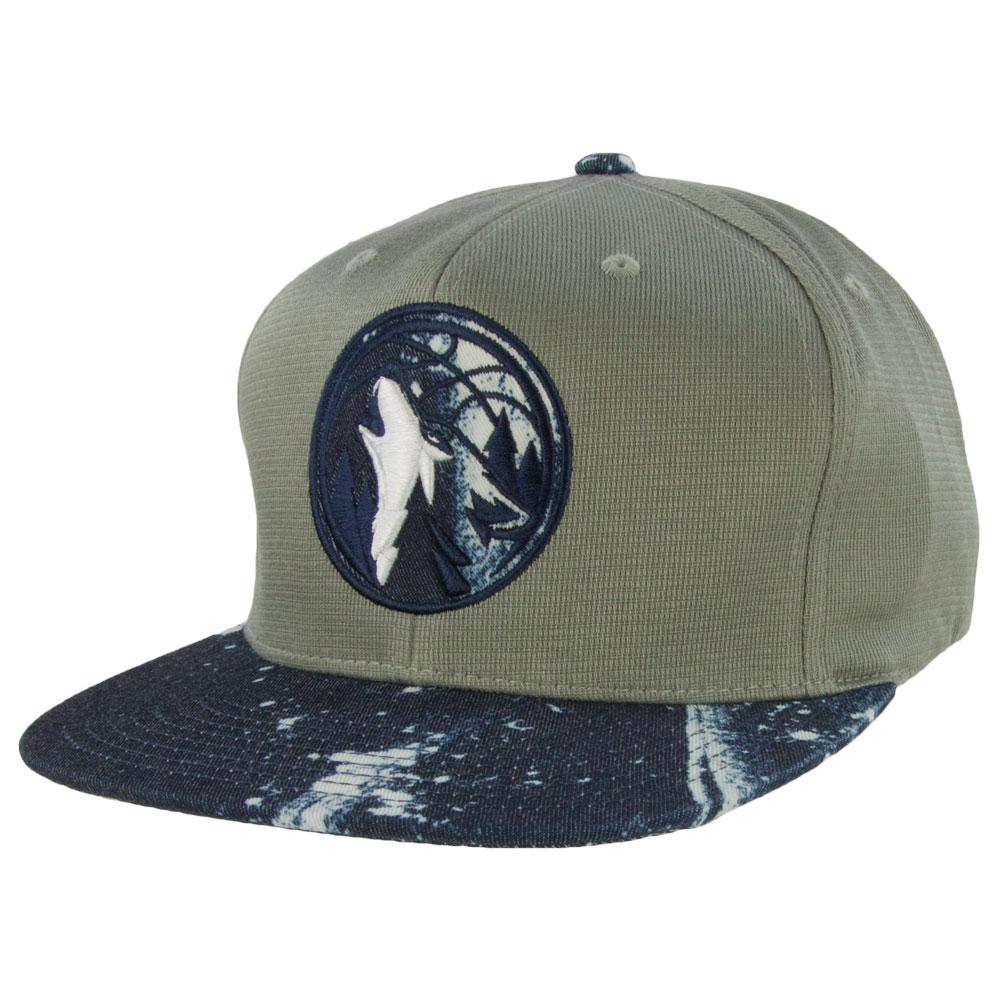 Minnesota Timberwolves - Stained Denim Earthtone Snapback Cap Adjustable Baseball Caps Minnesota Timberwolves OS Multi