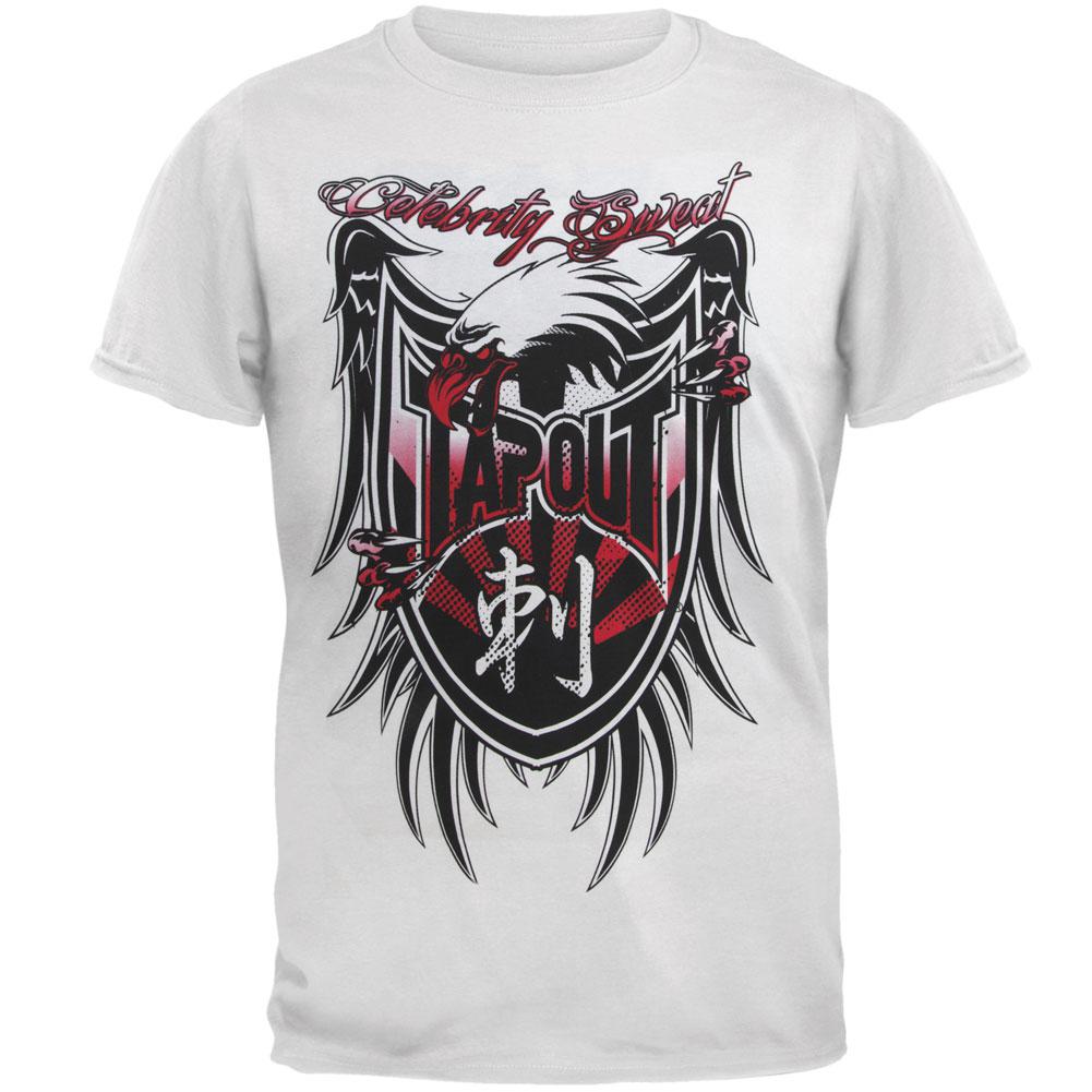 Tapout - Celebrity Sweat Eagle Shield Mens Soft T Shirt Men's T-Shirts TapouT SM White
