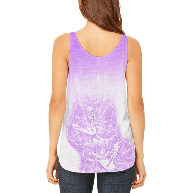 Ombre Kauai Purple Hibiscus Flowers Juniors Flowy Side Slit Tank Top Juniors Tank Tops Old Glory
