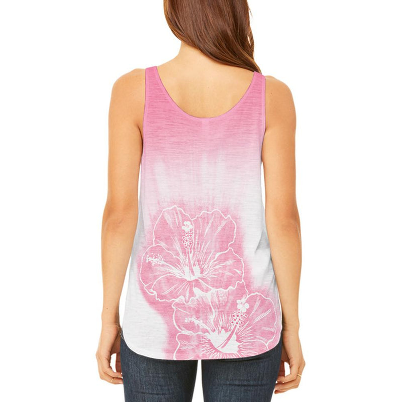Ombre Hawaii Red Hibiscus Flowers Juniors Flowy Side Slit Tank Top Juniors Tank Tops Old Glory