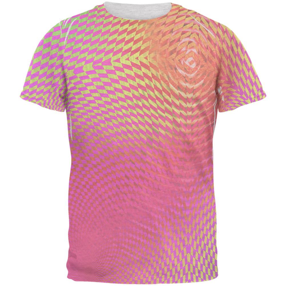 EDM Hypnotic Trance Rainbow Spiral Mens T Shirt Men's T-Shirts Old Glory 2XL Heather White