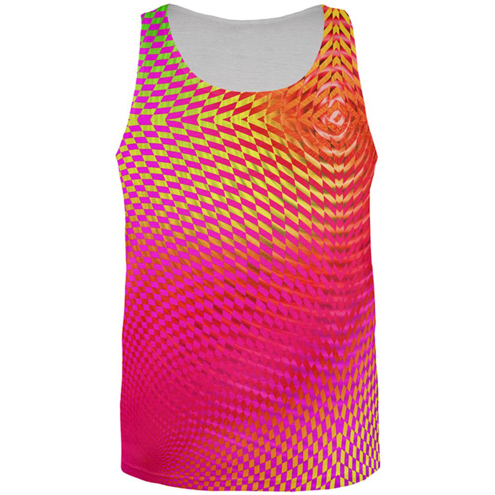EDM Hypnotic Trance Rainbow Spiral All Over Mens Tank Top Men's Tank Tops Old Glory 2XL Multi
