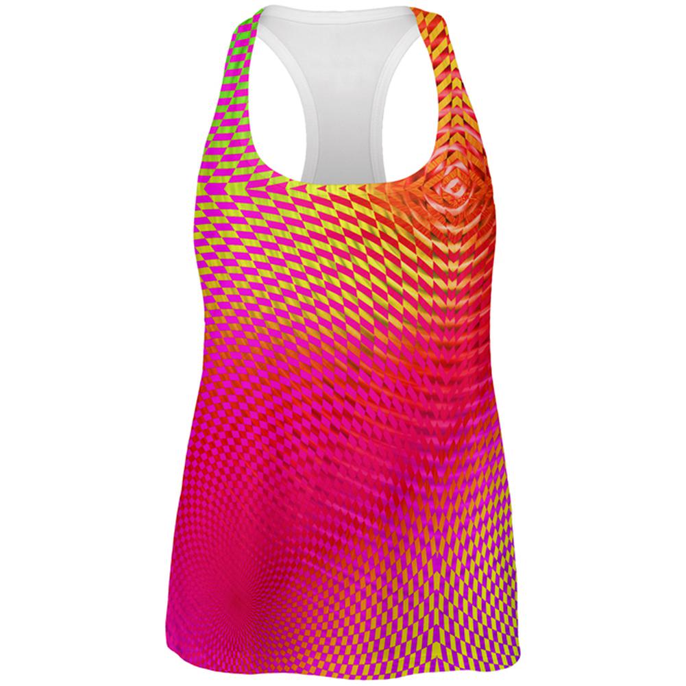 EDM Hypnotic Trance Rainbow Spiral All Over Womens Work Out Tank Top Women's Tank Tops Old Glory 2XL Multi