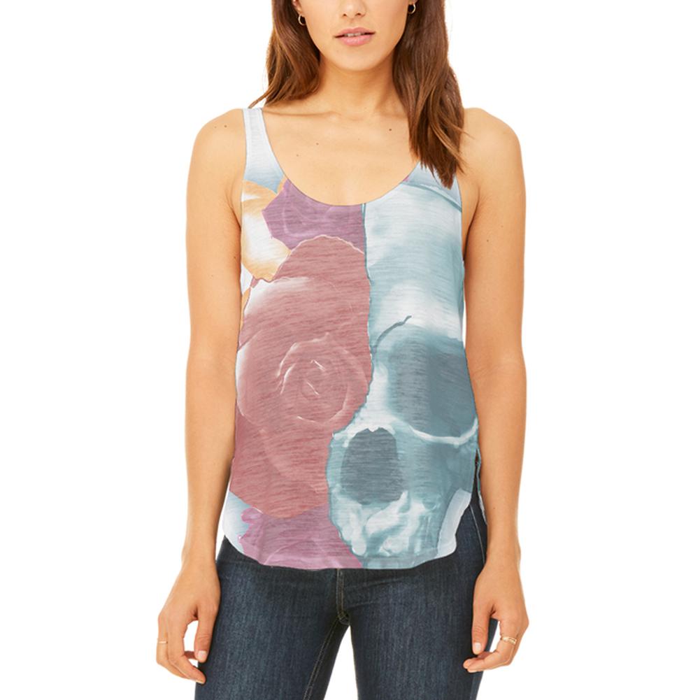 A Beautiful Death Juniors Flowy Side Slit Tank Top Juniors Tank Tops Old Glory 2XL Multi