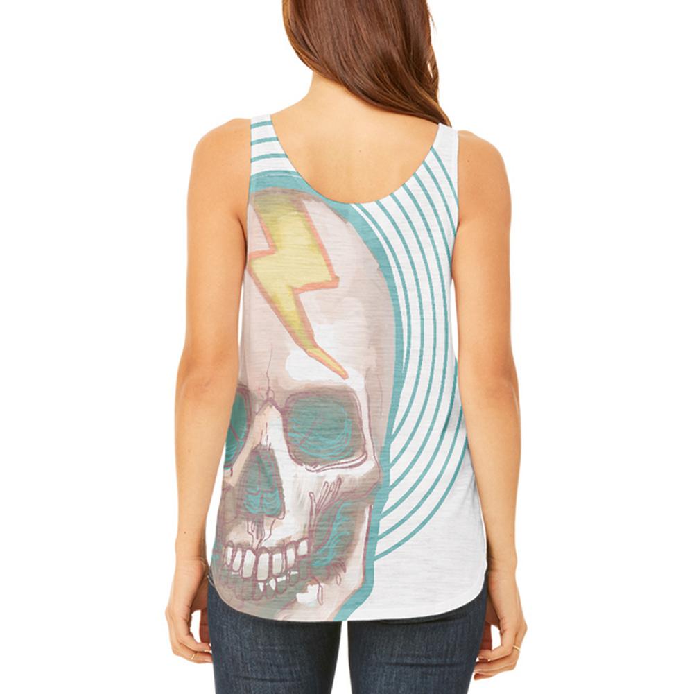Speed Kills Bolt Skull Juniors Flowy Side Slit Tank Top Juniors Tank Tops Old Glory
