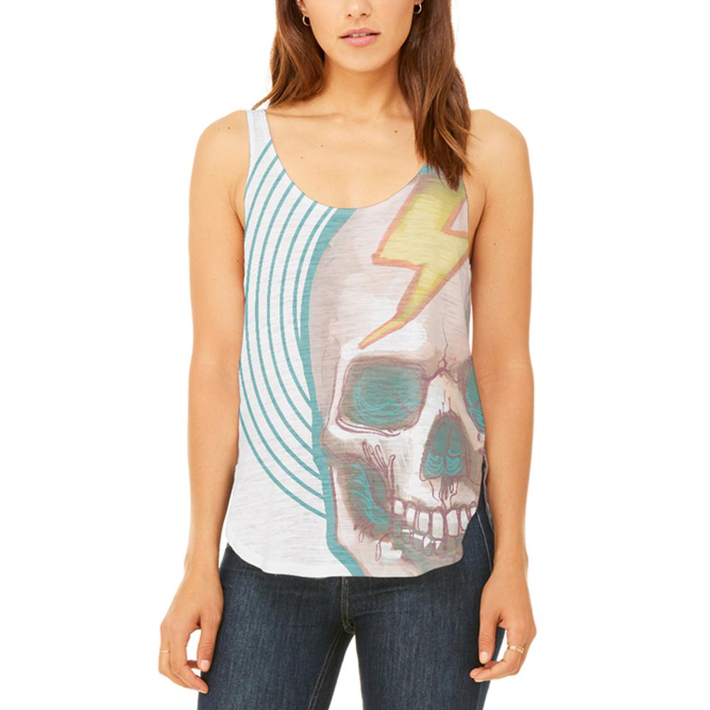 Speed Kills Bolt Skull Juniors Flowy Side Slit Tank Top Juniors Tank Tops Old Glory 2XL Multi