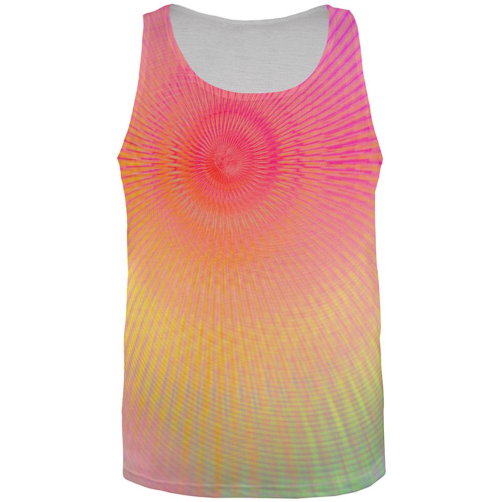 EDM Pastel Unicorn Rainbow Spiral All Over Mens Tank Top Men's Tank Tops Old Glory 2XL Multi