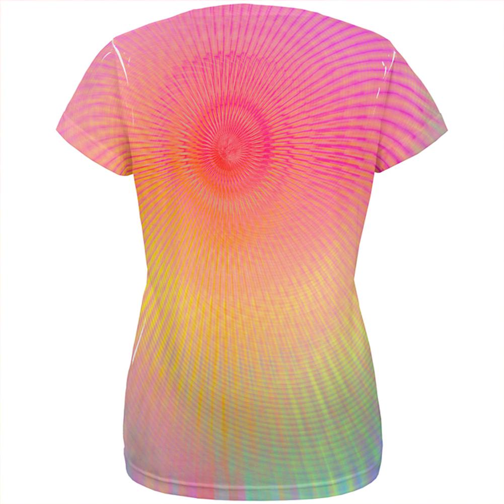 EDM Pastel Unicorn Rainbow Spiral All Over Womens T Shirt Women's T-Shirts Old Glory