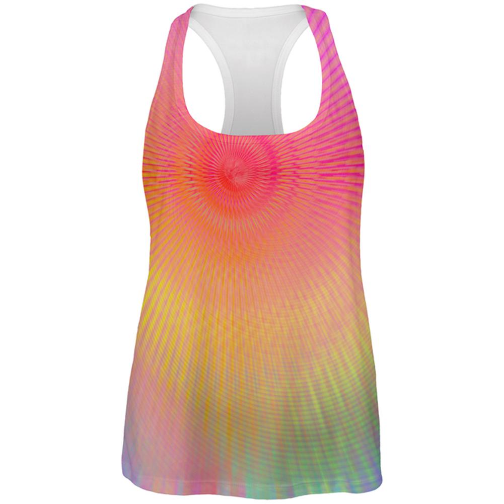 EDM Pastel Unicorn Rainbow Spiral All Over Womens Work Out Tank Top Women's Tank Tops Old Glory 2XL Multi