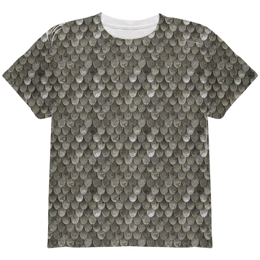 Halloween Steel Scale Mail Armor Costume All Over Youth T Shirt Youth T-Shirts Old Glory LG Multi