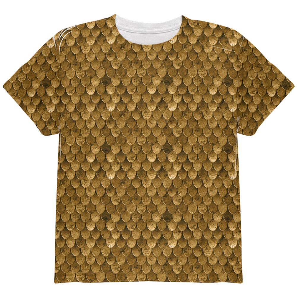 Halloween Bronze Scale Mail Armor Costume All Over Youth T Shirt Youth T-Shirts Old Glory LG Multi