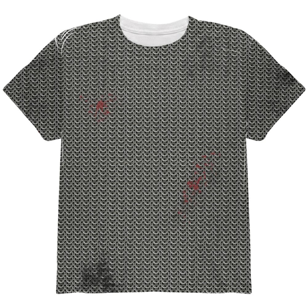 Halloween Battle Damage Chainmail Costume All Over Youth T Shirt Youth T-Shirts Old Glory LG Multi