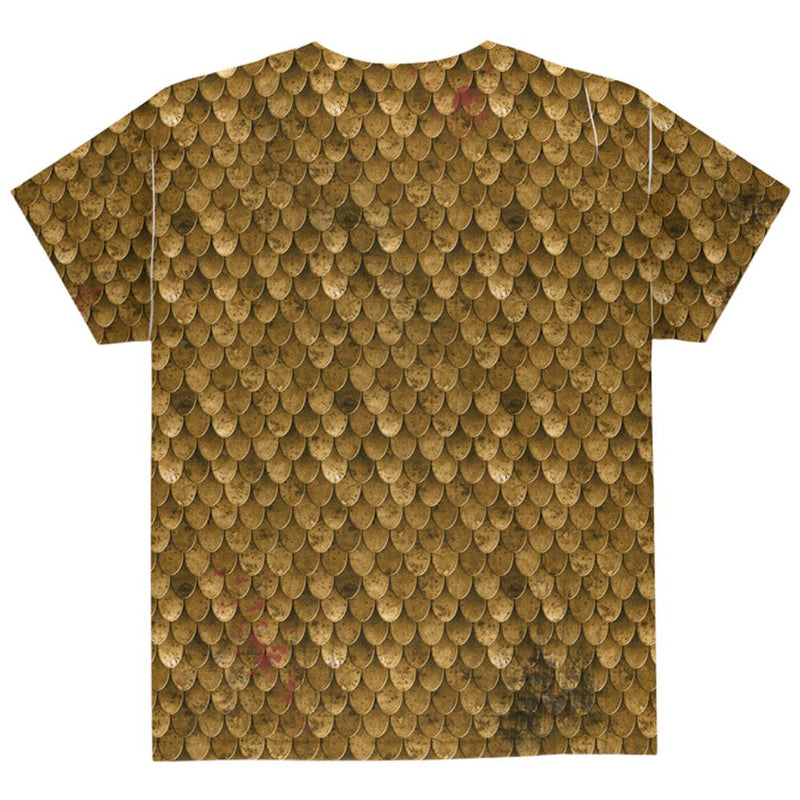 Halloween Battle Damage Bronze Scale Armor Costume All Over Youth T Shirt Youth T-Shirts Old Glory