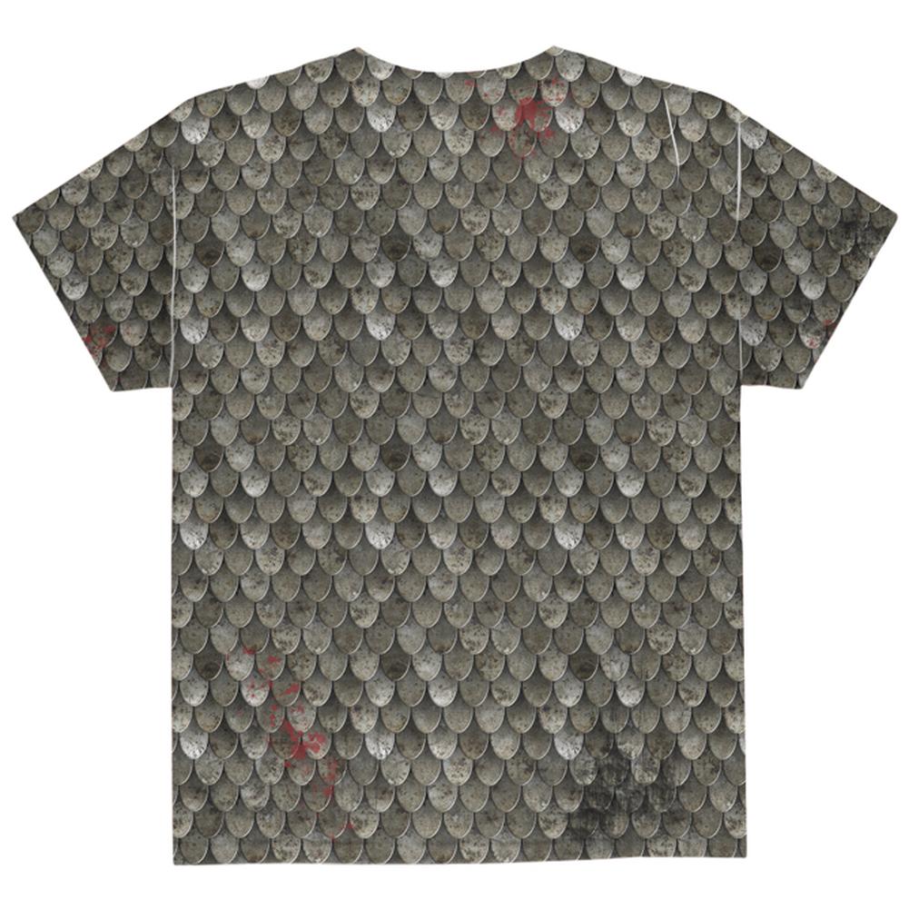 Halloween Battle Damage Steel Scale Armor Costume All Over Youth T Shirt Youth T-Shirts Old Glory