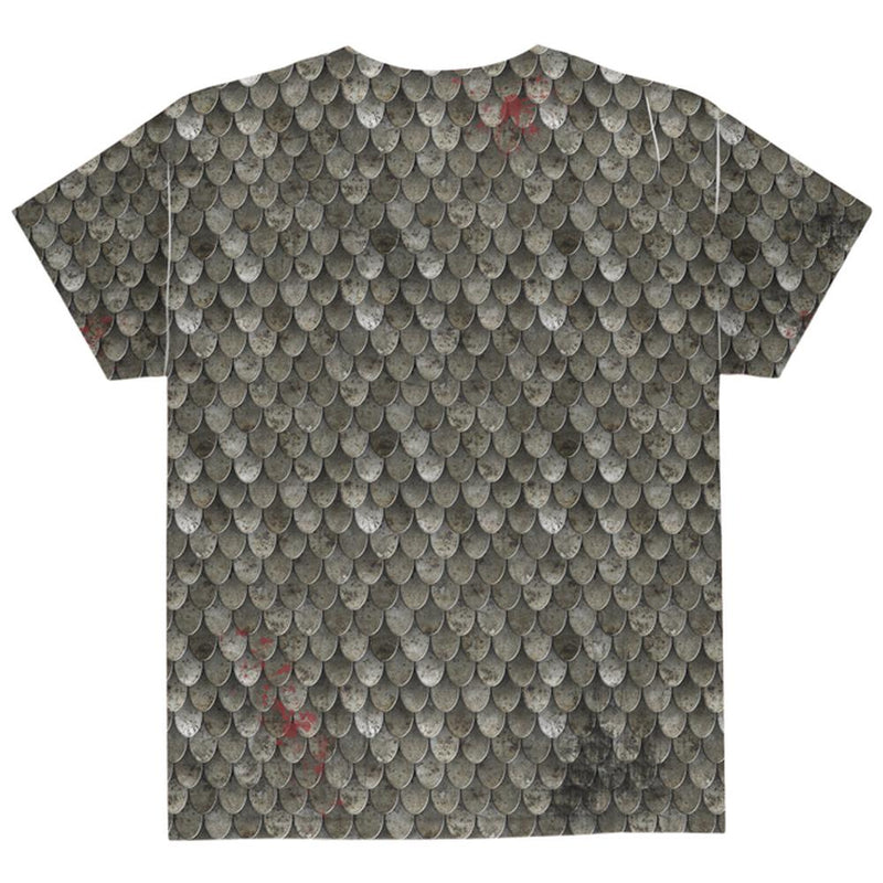Halloween Battle Damage Steel Scale Armor Costume All Over Youth T Shirt Youth T-Shirts Old Glory