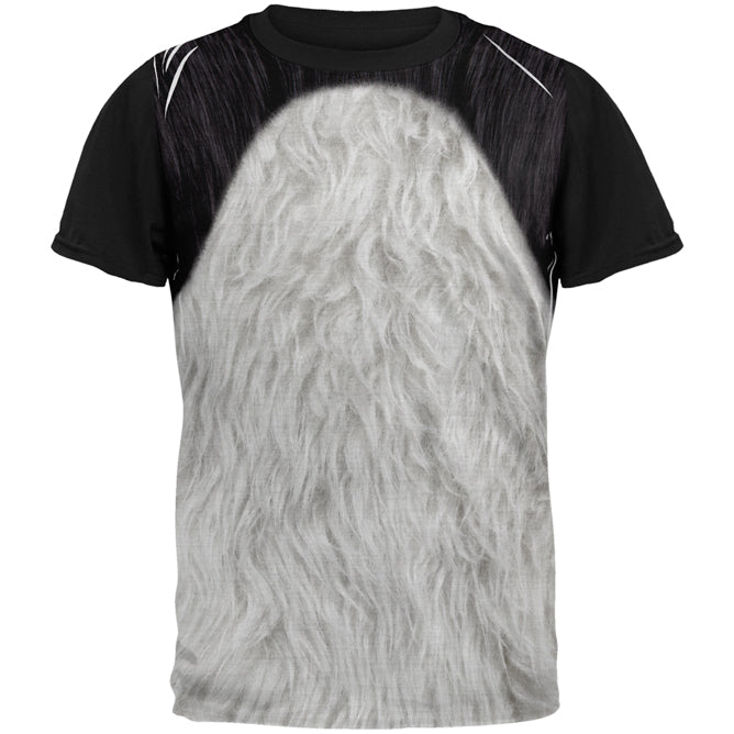 Halloween Panda Bear Costume All Over Mens Black Back T Shirt Men's T-Shirts Old Glory SM Multi