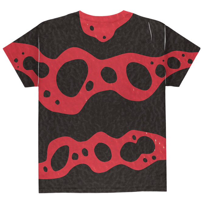 Red Banded Poison Dart Frog Costume All Over Mens Black Back T Shirt Men's T-Shirts Old Glory