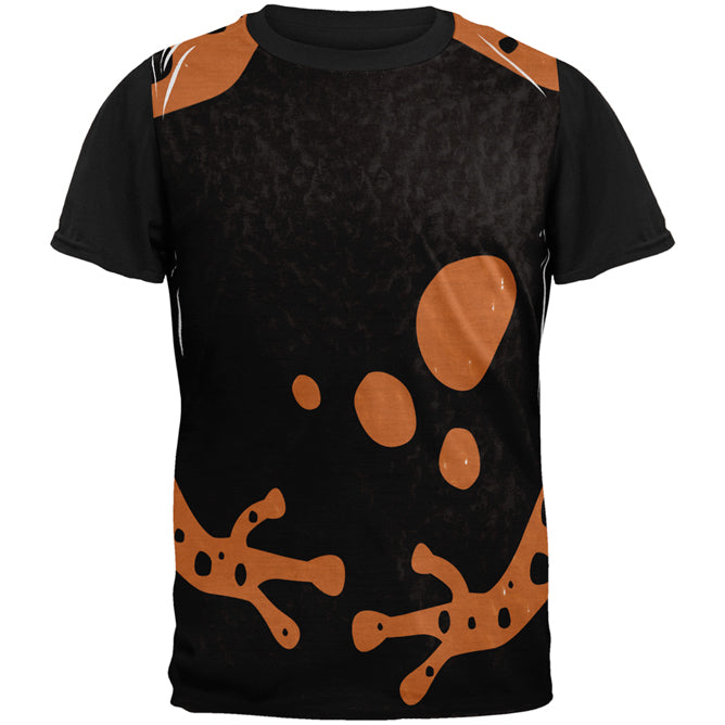 Orange Banded Poison Dart Frog Costume All Over Mens Black Back T Shirt Men's T-Shirts Old Glory SM Multi