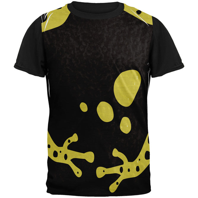 Halloween Costume Yellow Banded Poison Dart Frog Costume All Over Mens Black Back T Shirt Men's T-Shirts Old Glory SM Multi