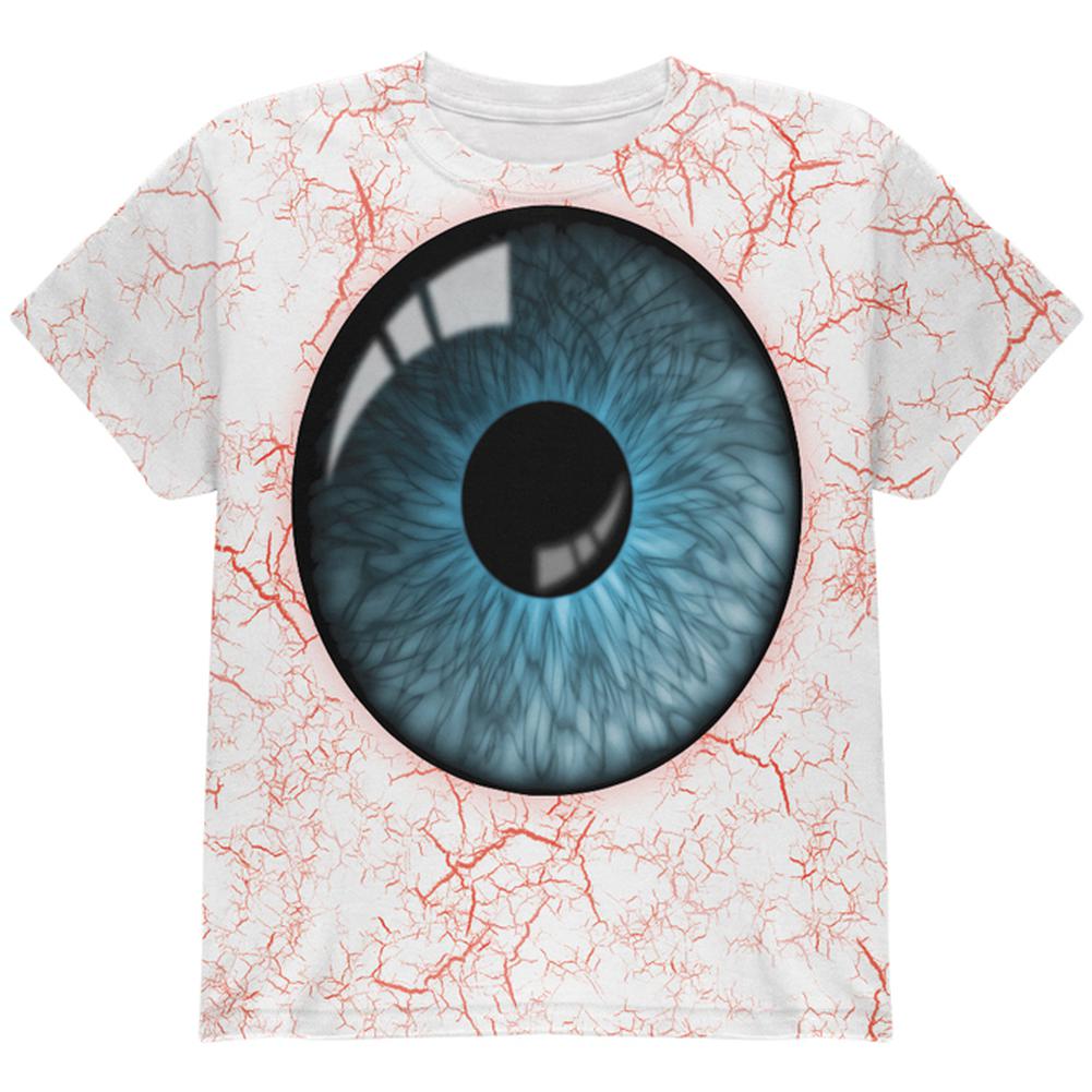 Halloween Blue Creepy Eyeball Costume All Over Youth T Shirt Youth T-Shirts Old Glory LG Multi