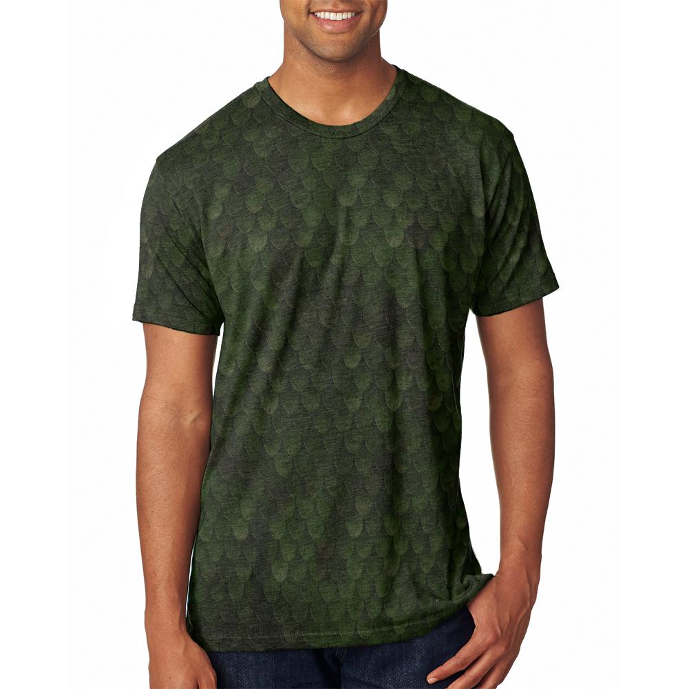 Halloween Wood Elf Scale Mail Armor Costume All Over Mens T Shirt Men's T-Shirts Old Glory 2XL Green