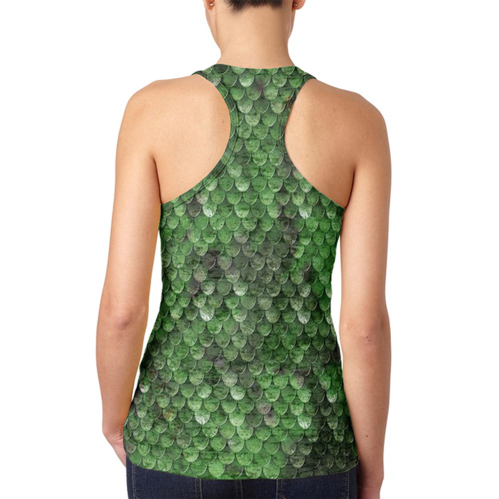 Halloween Wood Elf Scale Mail Armor Costume Juniors Burnout Racerback Tank Top Juniors Tank Tops Old Glory