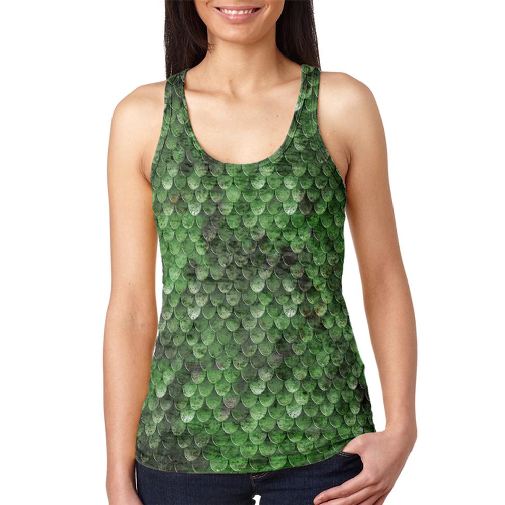 Halloween Wood Elf Scale Mail Armor Costume Juniors Burnout Racerback Tank Top Juniors Tank Tops Old Glory 2XL Multi