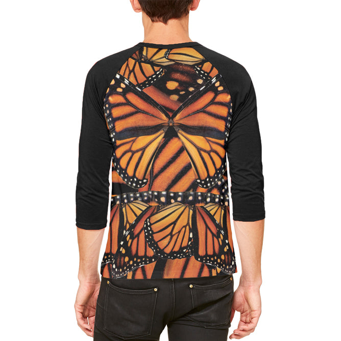 Halloween Costume Monarch Butterfly Costume Mens Raglan T Shirt Men's Raglans Old Glory