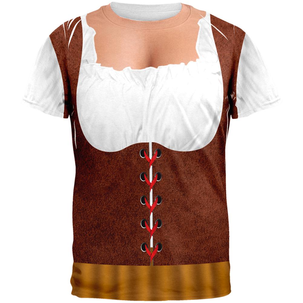 Halloween Costume Beer Wench Peasant Oktoberfest Costume All Over Mens T Shirt Men's T-Shirts Old Glory SM Multi