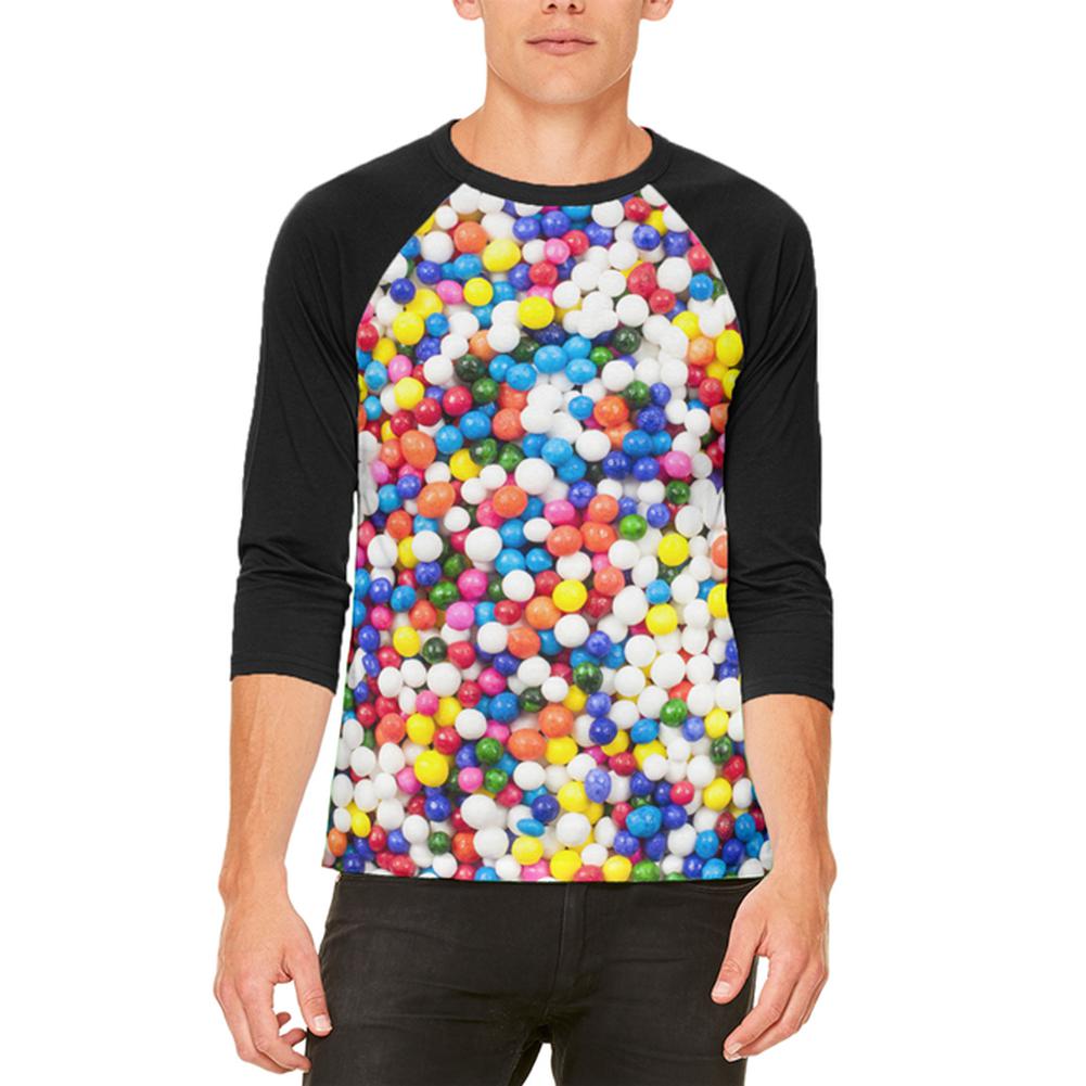 Halloween Sprinkles Mens Raglan T Shirt Men's T-Shirts Old Glory 2XL White