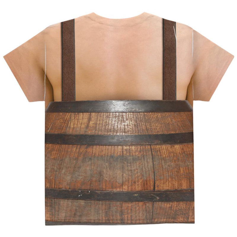 Halloween Costume Man in Barrel Suspenders Costume All Over Youth T Shirt Youth T-Shirts Old Glory