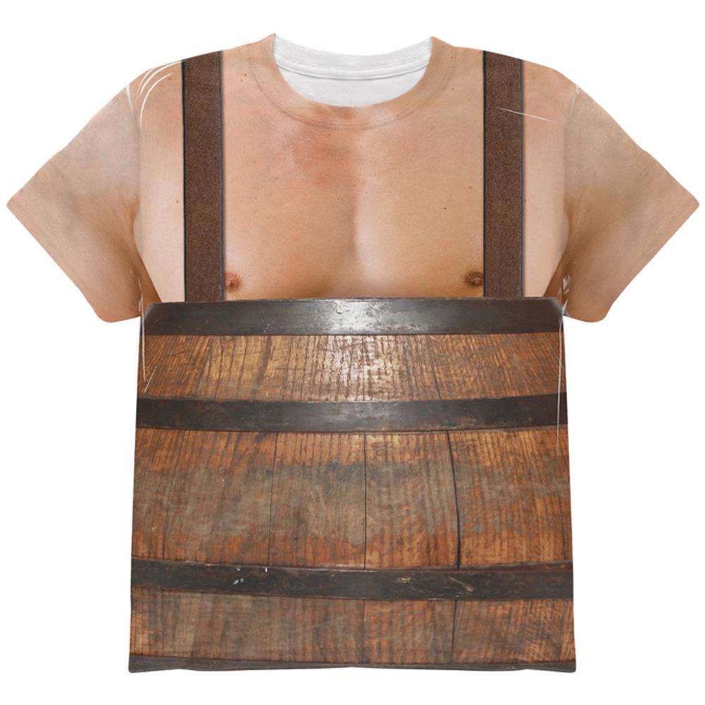 Halloween Costume Man in Barrel Suspenders Costume All Over Youth T Shirt Youth T-Shirts Old Glory LG Multi