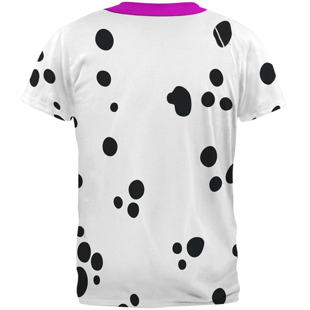 Dalmatian All Over Adult T-Shirt with Be Mine Pink Collar Men's T-Shirts Old Glory