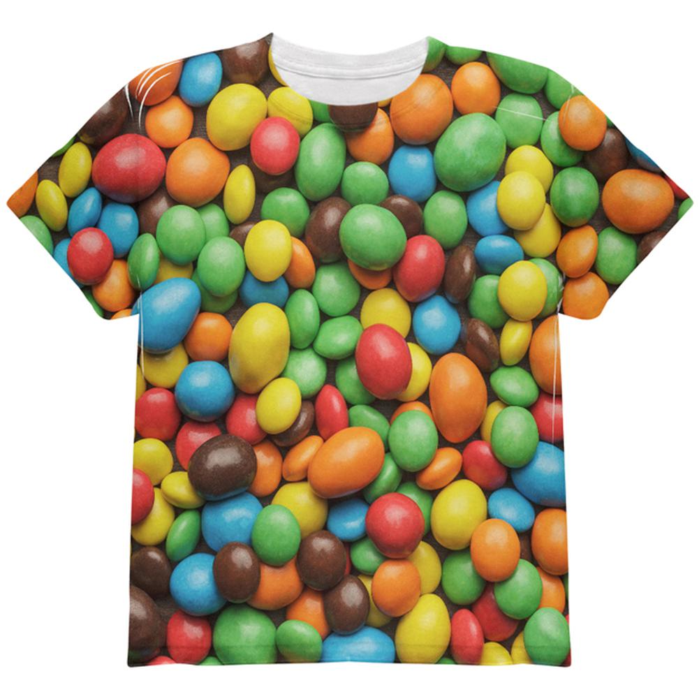 Halloween Candy Coated Chocolate All Over Youth T Shirt Youth T-Shirts Old Glory LG Multi