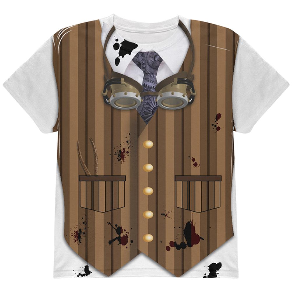 Halloween Costume Steam Punk Engineer Costume All Over Youth T Shirt Youth T-Shirts Old Glory LG Multi