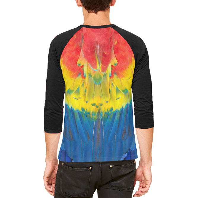 Halloween Costume Scarlet Macaw Parrot Feathers Costume Mens Raglan T Shirt Men's T-Shirts Old Glory