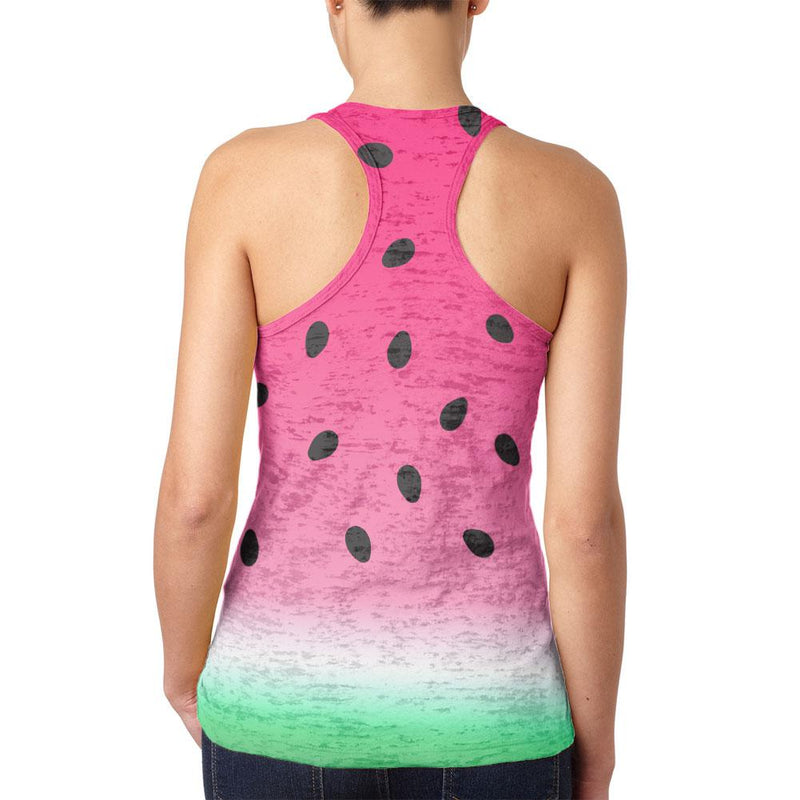 Summer Sun Watermelon Ombre Costume Juniors Burnout Racerback Tank Top Juniors Tank Tops Old Glory