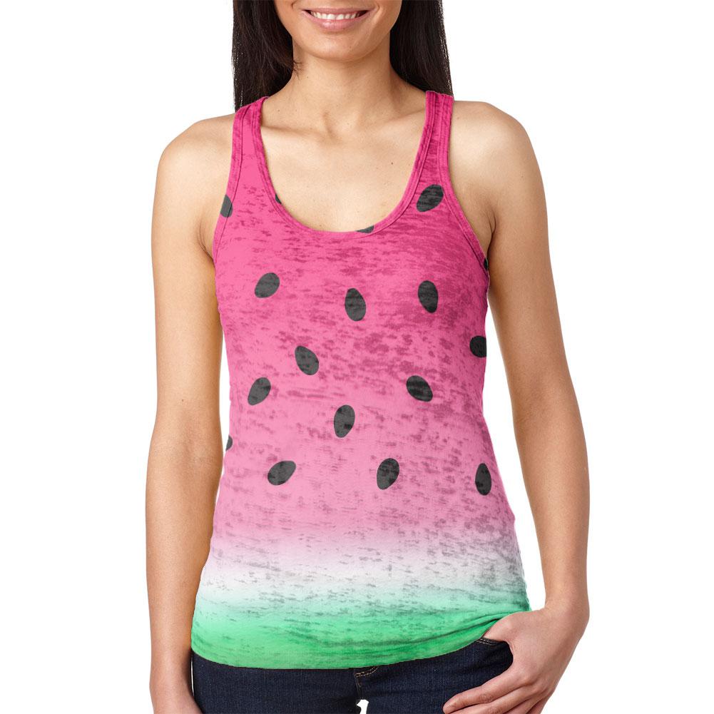 Summer Sun Watermelon Ombre Costume Juniors Burnout Racerback Tank Top Juniors Tank Tops Old Glory 2XL Multi