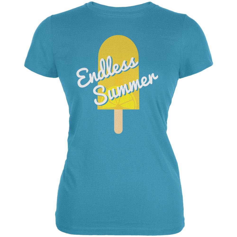 Summer Sun Ice Pop Endless Summer Juniors Soft T Shirt Juniors T-Shirts Old Glory LG Blue