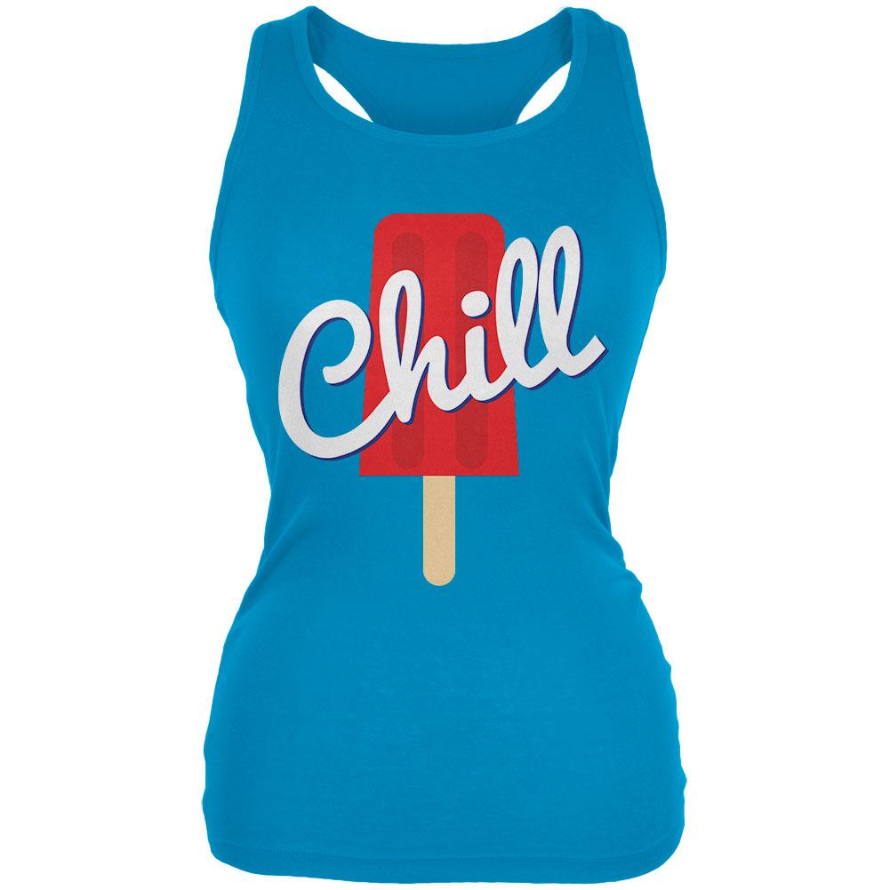 Summer Sun Ice Pop Chill Juniors Soft Tank Top Juniors Tank Tops Old Glory 2XL Blue