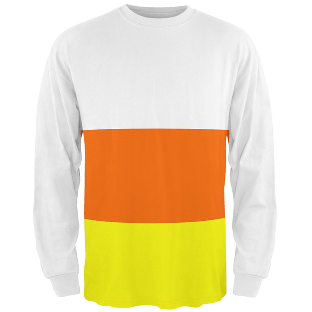 Halloween Candy Corn Costume All Over Mens Long Sleeve T Shirt Men's Long Sleeves Old Glory 2XL Multi