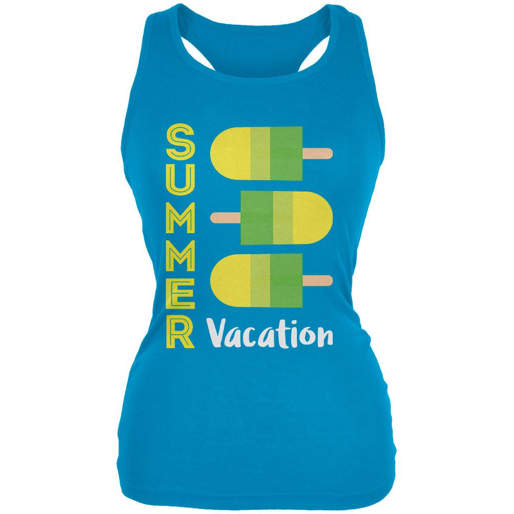 Summer Sun Ice Pop Summer Vacation Juniors Soft Tank Top Juniors Tank Tops Old Glory 2XL Blue